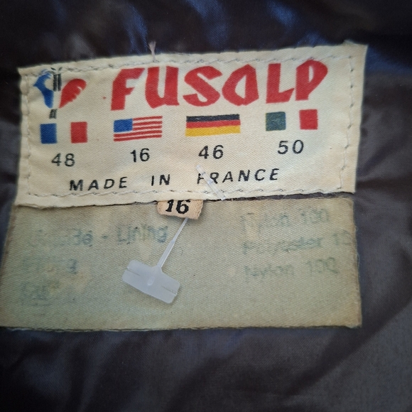 Vintage Fusalp Made in France Brown Ski Jacket Faux Fur Collar 70s 80s Size 16 - Picture 8 of 12